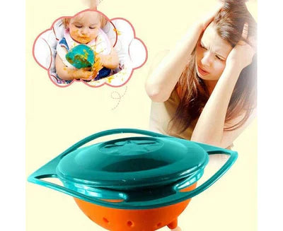 360Âș DEGREE SPILL RESISTANT MAGIC GYRO BOWL WITH LID FOR TODDLERS