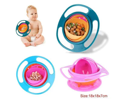 360Âș DEGREE SPILL RESISTANT MAGIC GYRO BOWL WITH LID FOR TODDLERS