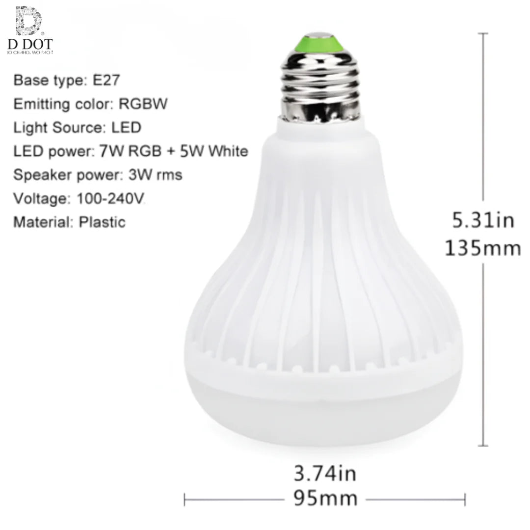 3-in-1 Music LED Bulb with Bluetooth Speaker & Remote