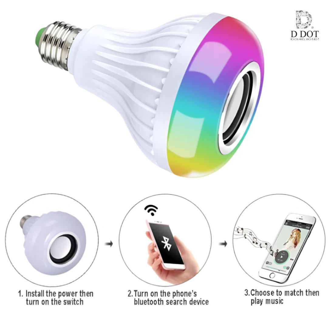 3-in-1 Music LED Bulb with Bluetooth Speaker & Remote