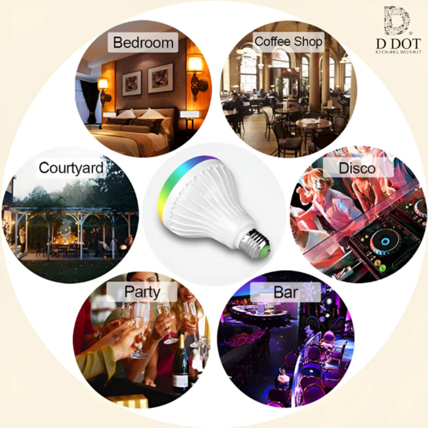 3-in-1 Music LED Bulb with Bluetooth Speaker & Remote